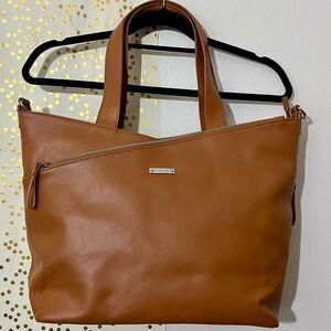 Storksak Tan Lucinda Leather Baby Bag NWOT